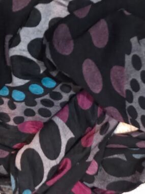 Free With Purchase! Polka Dot Scarf in Black with Pink & Blue Accents